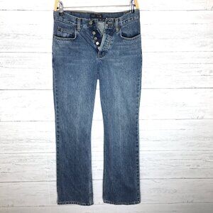 J. Crew Women's Bootcut Jeans Button Fly 100% Cotton size 2 length 30"
